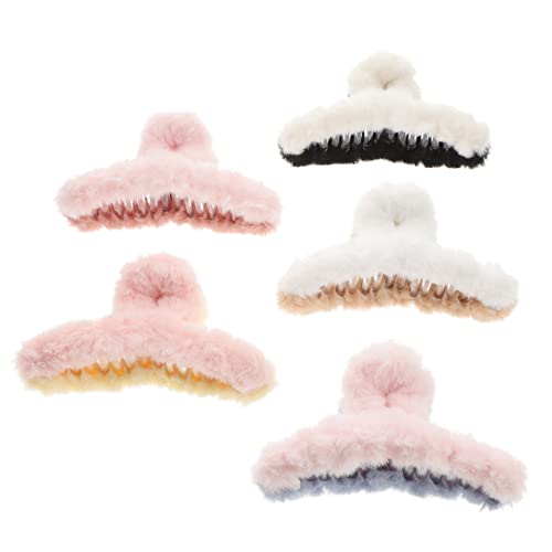MUCKLILY 5stücke Flauschige Haarklammern Rutschfeste Haarklammern Für Frauen Für Tägliches Styling Make-up Und Freizeitaktivitäten Geeignet Für Dickes Und Normales Haar von MUCKLILY