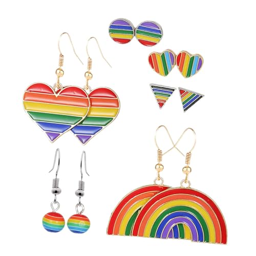 MUCKLILY 6 Paare Tropfen Ohrringe Regenbogen Schmuck Hängend Pride Ohrstecker Damen Bunte Herzform Strass Verzierung Alltag Geschenk MUCKLILY 6 Paare Tropfen Ohrringe Regenbogen Schmuck Hängend Pride Ohrstecker Damen Bunte Herzform Strass Verzierung Alltag Geschenk von MUCKLILY