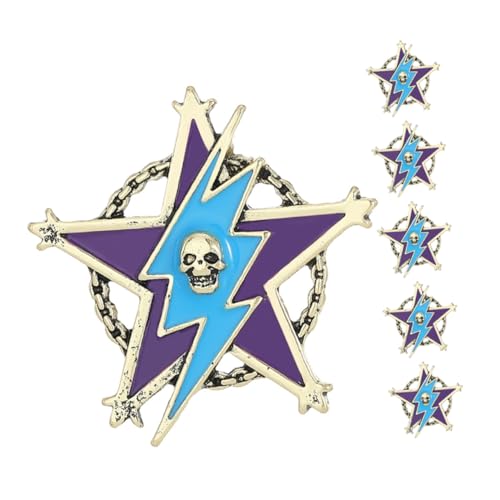 MUCKLILY 6 Stück Fünf-punkte-stern Brosche Mini Metall Anstecknadel für Herren Anzüge Jacken Rucksäcke Retro Vintage Stil Leicht und Strapazierfähig Dezenter Schmuck für Alltag und von MUCKLILY