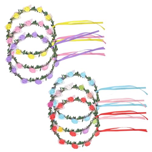 MUCKLILY 6 Stück LED Blumenkranz Stirnband mit Farbwechselnden LED blüten Leuchtender Haarschmuck für Party Festival Hochzeit Damen Mädchen Verstellbar Romantisch und Elegant von MUCKLILY
