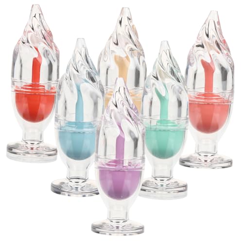 MUCKLILY 6 Stück Nachfüllbare Lippenbalsam Behälter Eiscreme Design Leer Lippenstift Tuben für DIY Lipgloss Lippenpflege Geschenk für Frauen und Mädchen Zufällige Farbe Zufällige Farbe von MUCKLILY