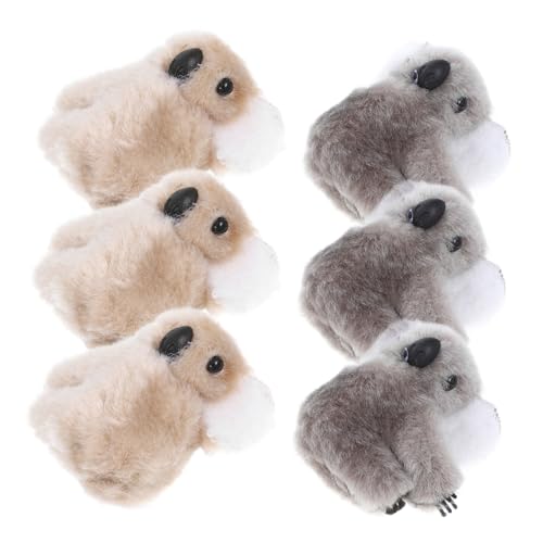 MUCKLILY 6 Stück Plüsch Koala Haarspangen Niedliche Cartoon Haarklammern Leichtes Haar accessoire Für Mädchen und Geschenk Haar dekor und Khaki von MUCKLILY