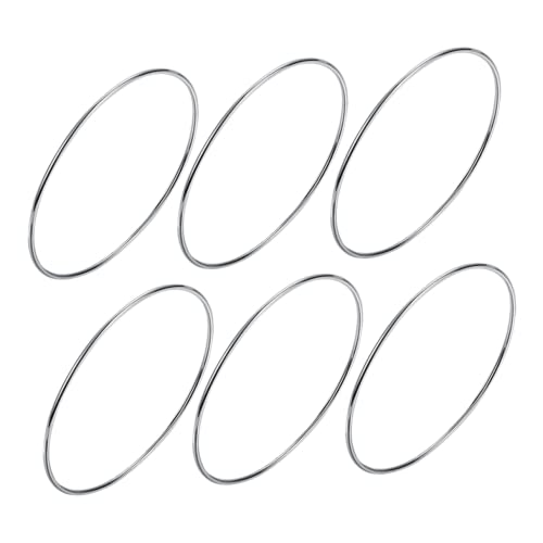 MUCKLILY 6 Stück Silberarmbänder Damen Minimalistisch Dünn Rund Glatt Sterling Armreifen Schmuck für Frauen Mädchen Alltag und Party von MUCKLILY