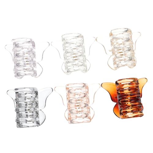 MUCKLILY 6 Stück Teiliges Bunter Haarklammern für Damen Transparente Mittelgroße Schmetterlings haarspangen mit Starkem Halt Geeignet für Dickes und Dünnes Haar Praktisches Stylingzubehör von MUCKLILY