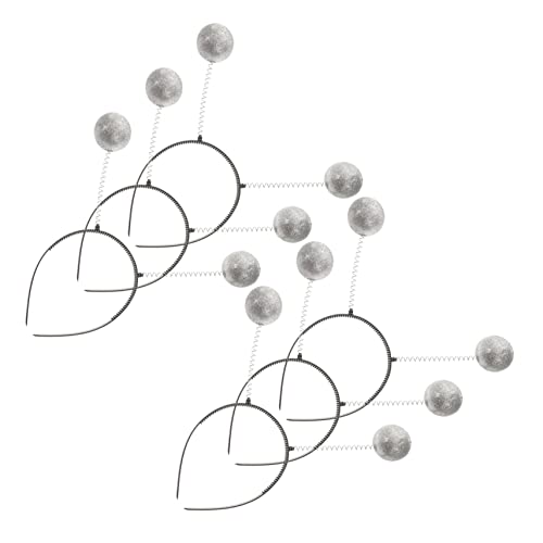 MUCKLILY 6 Stück Teiliges Glitzer Haarband mit Schaumstoff Silberbällen Lustige Kopfbedeckung für Erwachsene für Partys und Fotoshootings von MUCKLILY