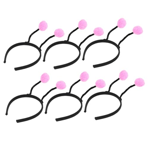 MUCKLILY 6 Stück Teiliges Haarband mit Flauschigen Haarbällen Modische Stirnbänder für Mädchen Komfortabel Rutschfest Vielseitig Einsetzbar für Kostüm Festival und Alltag von MUCKLILY