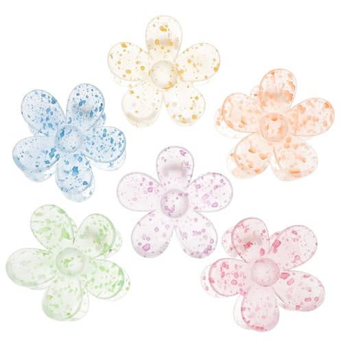 MUCKLILY 6 Stück Teiliges Haarklammern Blumen motiv Rutschfeste Kunststoff haarklammern für Damen und Mädchen Flexible Langlebige Haarspangen für Hochzeiten Alltag und Party Bunte Farben von MUCKLILY