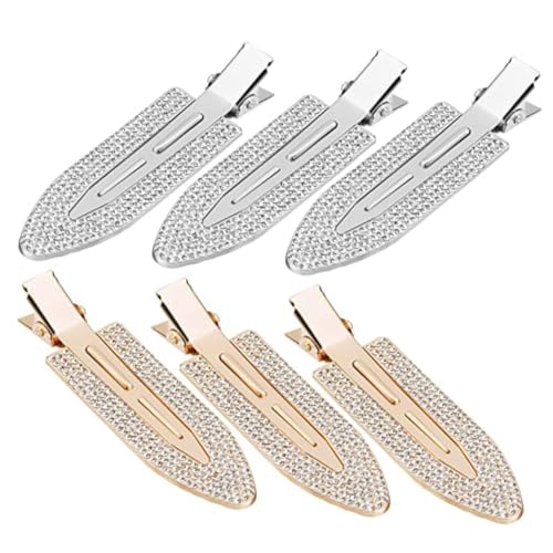 MUCKLILY 6 Stück Teiliges Haarklammern mit Funkelnden Strasssteinen Metallische No dent Clips für Damen Elegante Haarspangen frei von Knicken Geeignet für Party Hochzeit Alltag Gold und von MUCKLILY