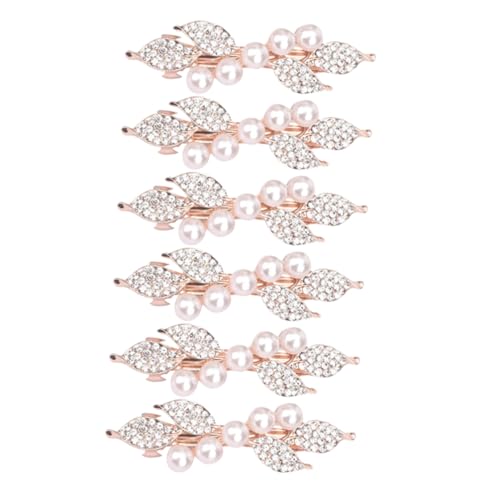 MUCKLILY 6 Stück Teiliges Haarklammern mit Perlen und Strassbesatz Stilvolle Frühlings Haarspangen für Damen Bunte Haarschmuck Accessoires für Partys Hochzeit und Alltag von MUCKLILY