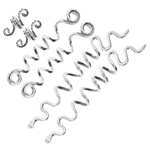 MUCKLILY 6 Stück Teiliges Haarschmuck Spiralförmige Dreadlock accessoires Verstellbar für Frauen und Mädchen Geeignet für Zöpfe Flechtfrisuren Party und Alltag Silberfarbene Haarspiralen von MUCKLILY