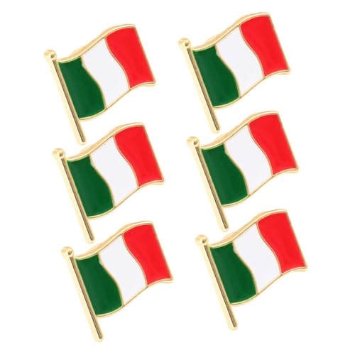 MUCKLILY 6 Stück Teiliges Italien Flaggen Metall Anstecknadeln Broschen Patriotisch Einfach zu Befestigen für Anzug Schal Kleidung Modisches Accessoire für Damen und Herren MUCKLILY 6 Stück Teiliges Italien Flaggen Metall Anstecknadeln Broschen Patriotisch Einfach zu Befestigen für Anzug Schal Kleidung Modisches Accessoire für Damen und Herren von MUCKLILY