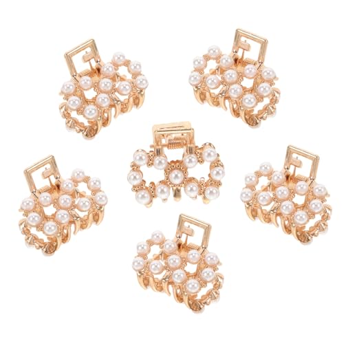 MUCKLILY 6 Stück Teiliges Mini Haarspangen mit Perlen Kleine Haarklammern aus Langlebiger Rutschfeste Haarclips für Frauen und Mädchen Eleganter Haarschmuck für Alltag und Besondere Anlässe von MUCKLILY