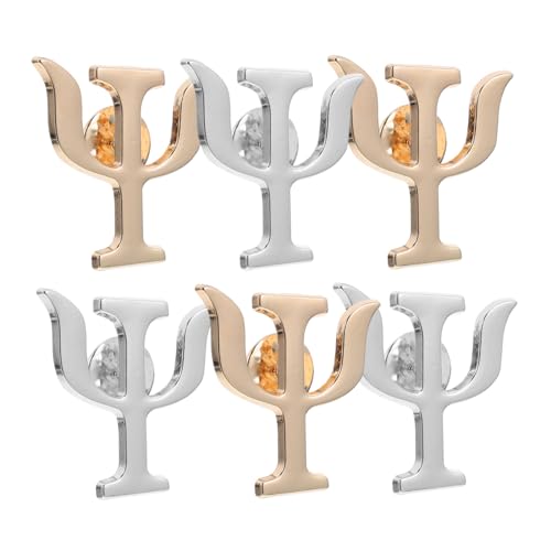 MUCKLILY 6 Stück Teiliges Psychologie Psi Symbol Brosche Pin für Jacken Rucksäcke und Hüte Medizinisches Schmuckgeschenk für Ärzte und Krankenschwestern und Silber von MUCKLILY