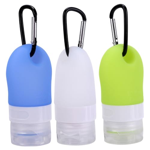MUCKLILY 6 Stück Teiliges Silikon Kosmetikflaschen Wiederverwendbar Weich Flexibel Bpa Frei für Shampoo Lotion Reise Frauen mit Schlüsselanhänger in Weiß Grün Blau MUCKLILY 6 Stück Teiliges Silikon Kosmetikflaschen Wiederverwendbar Weich Flexibel Bpa Frei für Shampoo Lotion Reise Frauen mit Schlüsselanhänger in Weiß Grün Blau von MUCKLILY
