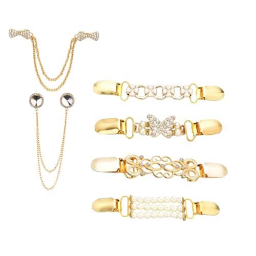 MUCKLILY 6 Stück Teiliges Strickjacken Clips aus Legierung Modische Kragenhalter für Damen Festhaltende Rutschfeste Kleidungsklammern zum Anpassen von Cardigan Kleid und Pullover von MUCKLILY