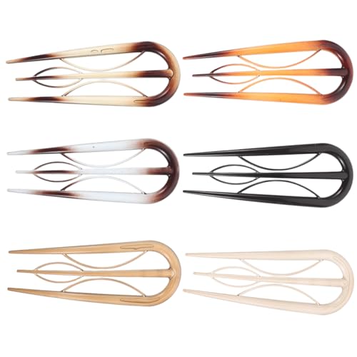 MUCKLILY 6 Stück Teiliges U förmige Französische Haarnadeln für Damen Vintage Zweig design Langlebige Haarklammern für Stilvolle Französische Hochsteckfrisuren Vielseitiges von MUCKLILY