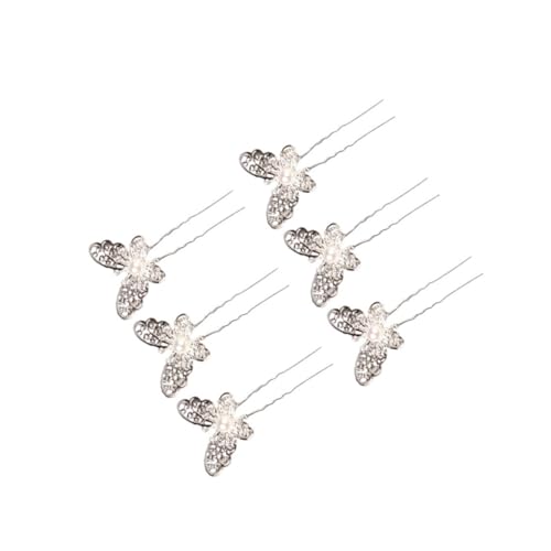 MUCKLILY 6 Stück Teiliges U förmige Haarnadeln mit Schmetterlingsdesign Metalllegierung mit Perlen und Strasssteinen Eleganter Vintage Haarschmuck für Damen für Hochzeiten Partys und von MUCKLILY