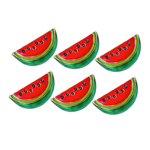 MUCKLILY 6 Stück Teiliges Wassermelonen Broschen Pins Retro Anstecknadeln für Damen Eleganter Schmuck mit Fruchtigem Design Vielseitig für Pullover Kleider Schals für Party und Alltag von MUCKLILY