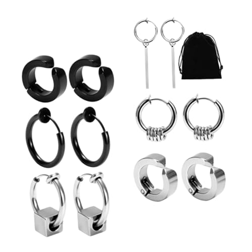 MUCKLILY 6paare Edelstahl Ohrknochenclips Für Herren Nicht Piercing Ohrclips Modische Ohrschmuck Für Männer Kreatives Design Langlebig Und Einfach Anzulegen von MUCKLILY