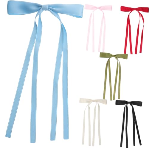 MUCKLILY 6Stücke Haarspangen mit Schleife und Quaste Entenschnabel Clips Dekorative Haarklammern für Damen für Büro Partys und Reisen Farben von MUCKLILY