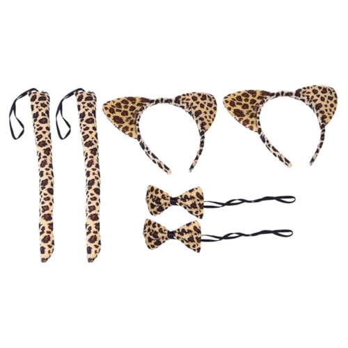 MUCKLILY 6Stücke Teiliges Katzenohr Haarreif mit Einzigartige Cosplay Kostümrequisiten für Karneval Festivals und Kostümpartys Leopardenmuster von MUCKLILY
