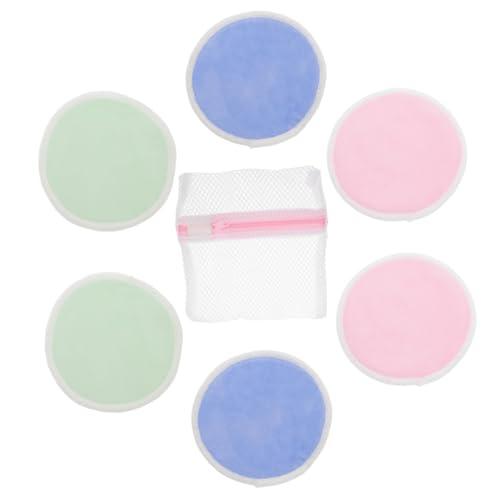 MUCKLILY 7stücke Bambusfaser-pads Als Wiederverwendbare Make-up-entferner-pads Gesichtspuff Für Hautpflege Inklusive Aufbewahrungstasche in Farben Blau Grün von MUCKLILY