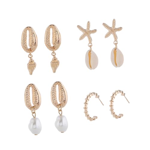 MUCKLILY 8 Stück Teiliges Muschel Ohrring Boho Ohrstecker und Dangler für Damen Modischer Schmuck für Party Alltag Geburtstag und Strand Stilvolle Accessoires für Frauen MUCKLILY 8 Stück Teiliges Muschel Ohrring Boho Ohrstecker und Dangler für Damen Modischer Schmuck für Party Alltag Geburtstag und Strand Stilvolle Accessoires für Frauen von MUCKLILY