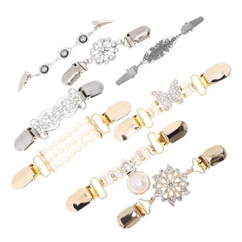 MUCKLILY 8 Stück Teiliges Vintage Sweater Clip aus Hochwertiger Legierung Modische Strickjacken und Schalclips für Frauen Stilvolle Broschen als Stilvolles Kleidung Zubehör Vielseitig und von MUCKLILY