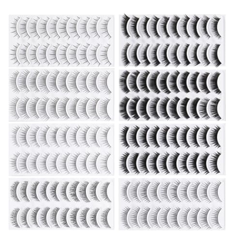 MUCKLILY 80Paare Lange Dicke Falsche Wimpern Designs für und Mädchen Einfache Anwendung für Alltag und Partys Komfortable Sichere Materialien von MUCKLILY