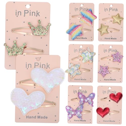 MUCKLILY 8paare Haarspangen Für Mädchen in Verschiedenen Stilen Haar-accessoires Für Kleinkinder Aus Metall Und Stoff Sicher Und Langlebig von MUCKLILY