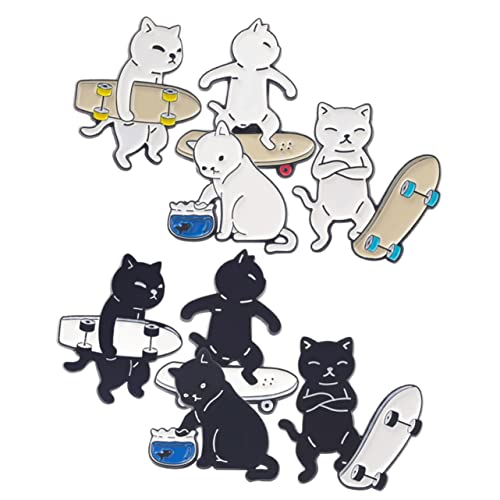 MUCKLILY 8Stücke Teiliges Katzenbroschen Süße Cartoon Anstecker für Kleidung Taschen Rucksäcke Modisches Zubehör für Besondere Anlässe Langlebig Leicht von MUCKLILY