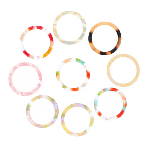 MUCKLILY 9 Stück Vintage Acetate Ringe Damen Retro Bunte Fingerringe Modisch Einfach Glatte Oberfläche Langlebig und Hautfreundlich Schmuck Accessoire Zufällige Farbe Zufällige Farbe von MUCKLILY