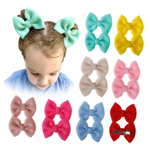 MUCKLILY 9paare Haarnadel Mit Schleife Für Junge Mädchen Haarspangen Mit Schleife Modischer Haarschmuck Für Mädchen Leicht Zu Befestigen Einfarbige Haarnadeln Kleidungszubehör Für von MUCKLILY