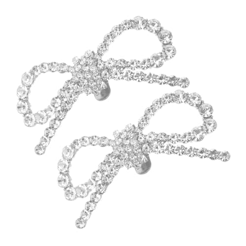 MUCKLILY Abnehmbare Schleifen schuhclips mit Strass Elegante Dekorative Schuhschnallen für High Heels Vielseitige Brautschmuck DIY Accessoires Einfache Befestigung Langlebig und von MUCKLILY