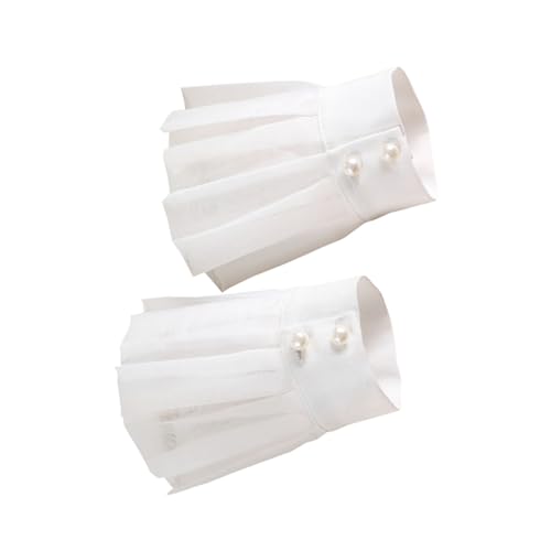 MUCKLILY Abnehmbare Spitzen armbänder Damen Weiß Transparent Leicht Komfortabel Für Party Alltag Kostüm Zubehör von MUCKLILY