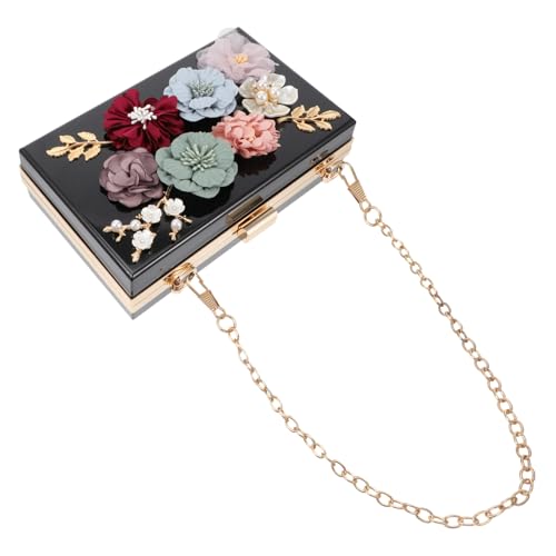 MUCKLILY Acryl Abendtasche mit Blumenmotiv Damen Clutch Bag Hochzeit Party Bankett Umhängetasche Elegant Vielseitig Verwendbar von MUCKLILY