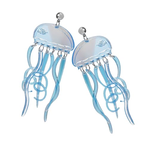 MUCKLILY Acryl Ohrringe Wasserqualle Design Dangle Schmuck Damen Kreative Retro Ohrhänger Modische Accessoires Leicht Hautfreundlich Für Alltag Party Mädchen Geschenk von MUCKLILY