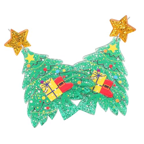 MUCKLILY Acryl Weihnachtsbaum Ohrhänger mit Stern Motiv Bunte Festliche Baum Ohrringe Kreative Party Schmuck Damen Leichte Weihnachtsfeier Accessoires Einzigartiges Design für Feiertage von MUCKLILY