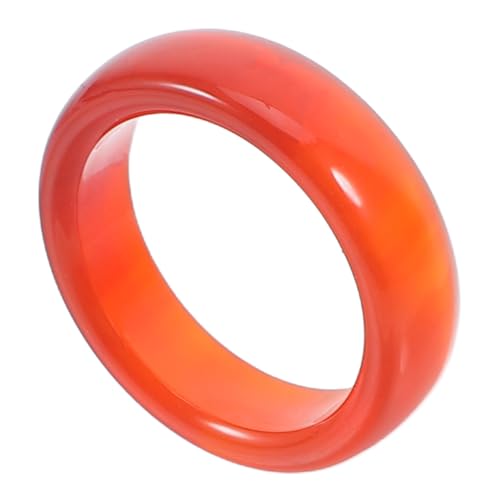 MUCKLILY Agat Ring Damen Roter Edelsteinring Natürliches Accessoire Fingerdekoration für Partys Cosplay Alltagsoutfits Innendurchmesser von MUCKLILY