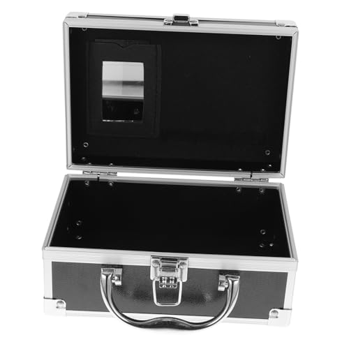 MUCKLILY Aluminium Kosmetikkoffer Klein Schwarz Tragbarer Make up Organizer mit Griff Robuster Werkzeug Instrumentenaufbewahrungskoffer Leicht und Stilvoll für Künstler und Reisen von MUCKLILY