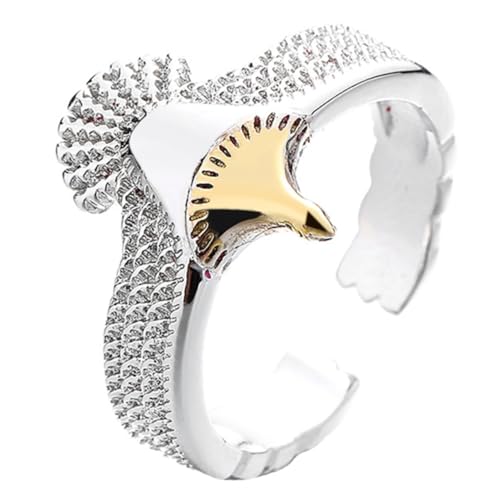 MUCKLILY Antiker Damenring mit motiv Verstellbarer Kupfer fingerring Langlebiger Modeschmuck Stilvolle Ring dekoration für Alltag und Geschenk Weißgoldfarben von MUCKLILY