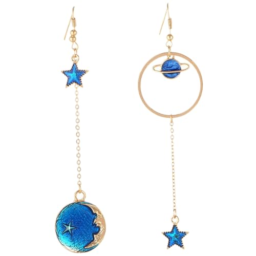 MUCKLILY Asymmetrische Stern Mond Ohrringe Dangle Schmuck aus Langlebiger Legierung Modisch und Elegant für Damen als Geschenk zu Geburtstag und Valentinstag von MUCKLILY