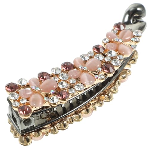 MUCKLILY Bananen haarklammer mit Strasssteinen Eleganter Haarschmuck für Dickes Haar Stabiler Ponytail clip für Damen Funkelnde Haarspange für Partys Festivals und Alltag von MUCKLILY