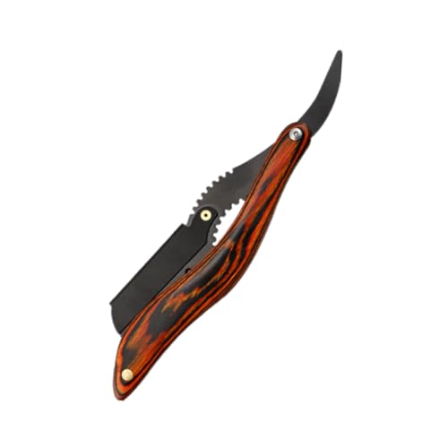 MUCKLILY Barber Razor Holzgriff Professioneller Rasiermesser Herren Handrasur Sicher Leicht Langlebig für Friseure und Reisen Klingen Ersatzrahmen von MUCKLILY