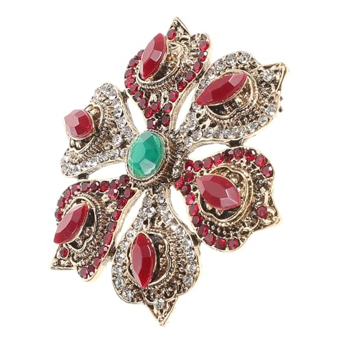 MUCKLILY Barock Brooch Vintage Hollow Design Six Treasure Lotus Dainty Rhinestone Pins Damen Schmuck Weihnachten Geschenk Elegant Accessoire von MUCKLILY