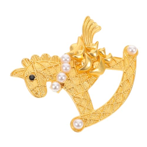 MUCKLILY Barockstil Vintage Pferdebrosche mit Ingot und Kunstperle Eleganter Metall-horse Lapel Pin für Anzüge Mäntel Hemden Vielseitige Schmucknadel für Business Feierlichkeiten und Alltag von MUCKLILY