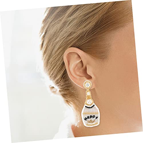 MUCKLILY Bead Woven Ohrhänger Damen Sommer Schmuck Strand Ohrringe Glänzend Party Handgefertigte Perlenohrringe Weiß von MUCKLILY