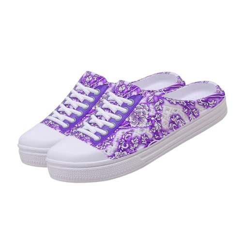 MUCKLILY Bequeme Damen Sandalen mit Rutschfester Eva Sohle Atmungsaktiv durch Hohles Design Leicht und Strapazierfähig für Strand Garten und Alltag Modische Badeschuhe in Violett von MUCKLILY