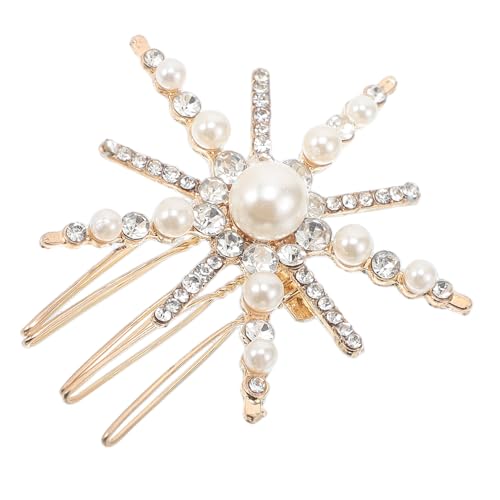 MUCKLILY Blume Strass Haarkämme Braut Perle Seite Kamm Haare Clips Braut Hochzeit Kopfbedeckungen Für Frauen Mädchen Brautjungfern Haarschmuck von MUCKLILY