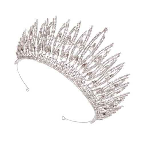 MUCKLILY Brautkrone Silber mit Diamantbesatz Leichter Haarschmuck für Hochzeit Verlobung und Festliche Anlässe Langlebige Verblassungsfreie Kopfbedeckung für Damen Attraktives Barock Tiara von MUCKLILY